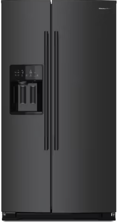 KitchenAid - 35.5 Inch 20.85 cu. ft Side by Side Refrigerator in Black Ore - KRSC536RBE