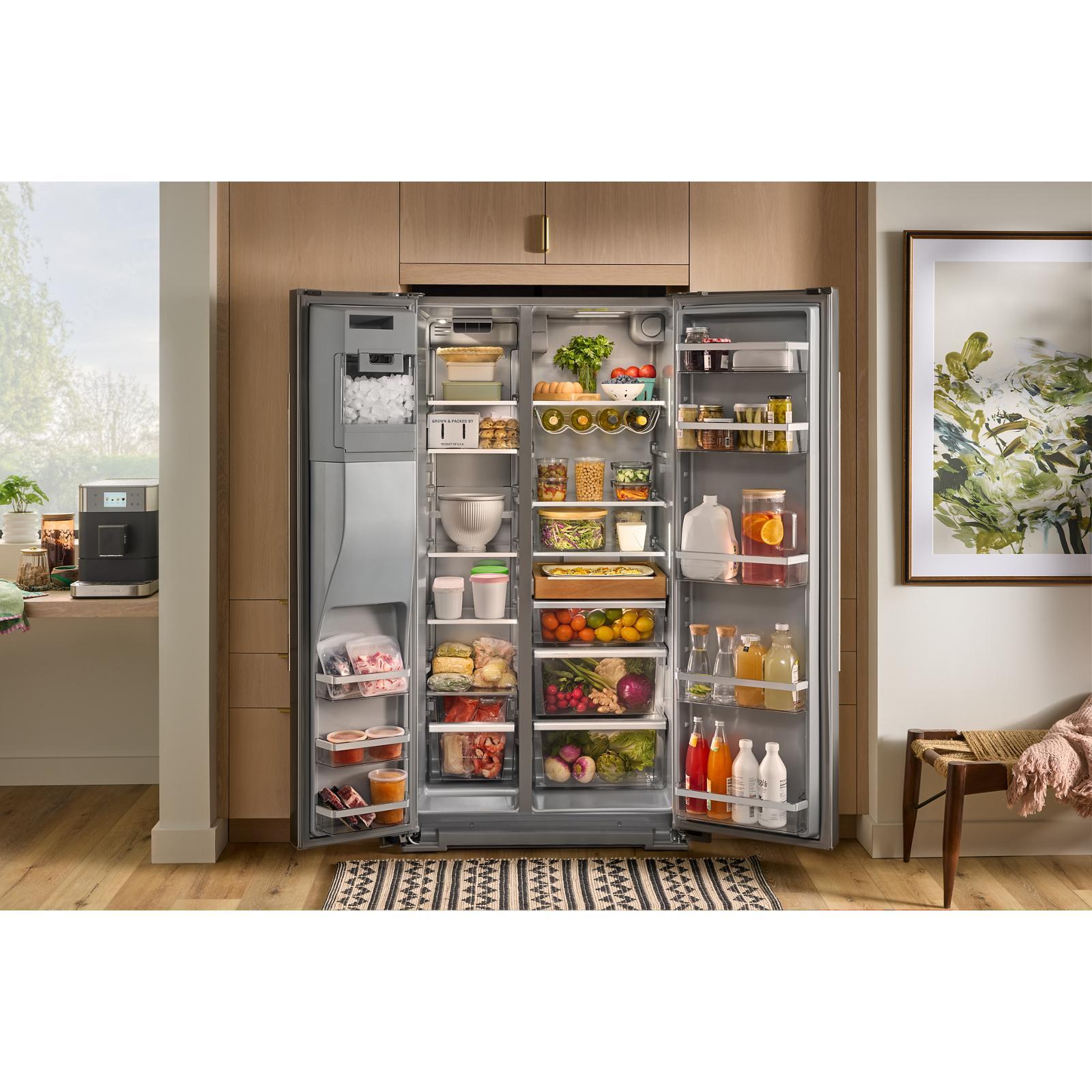 KitchenAid - 36 Inch 28.7 cu. ft Side by Side Refrigerator in Stainless - KRSF536RPS