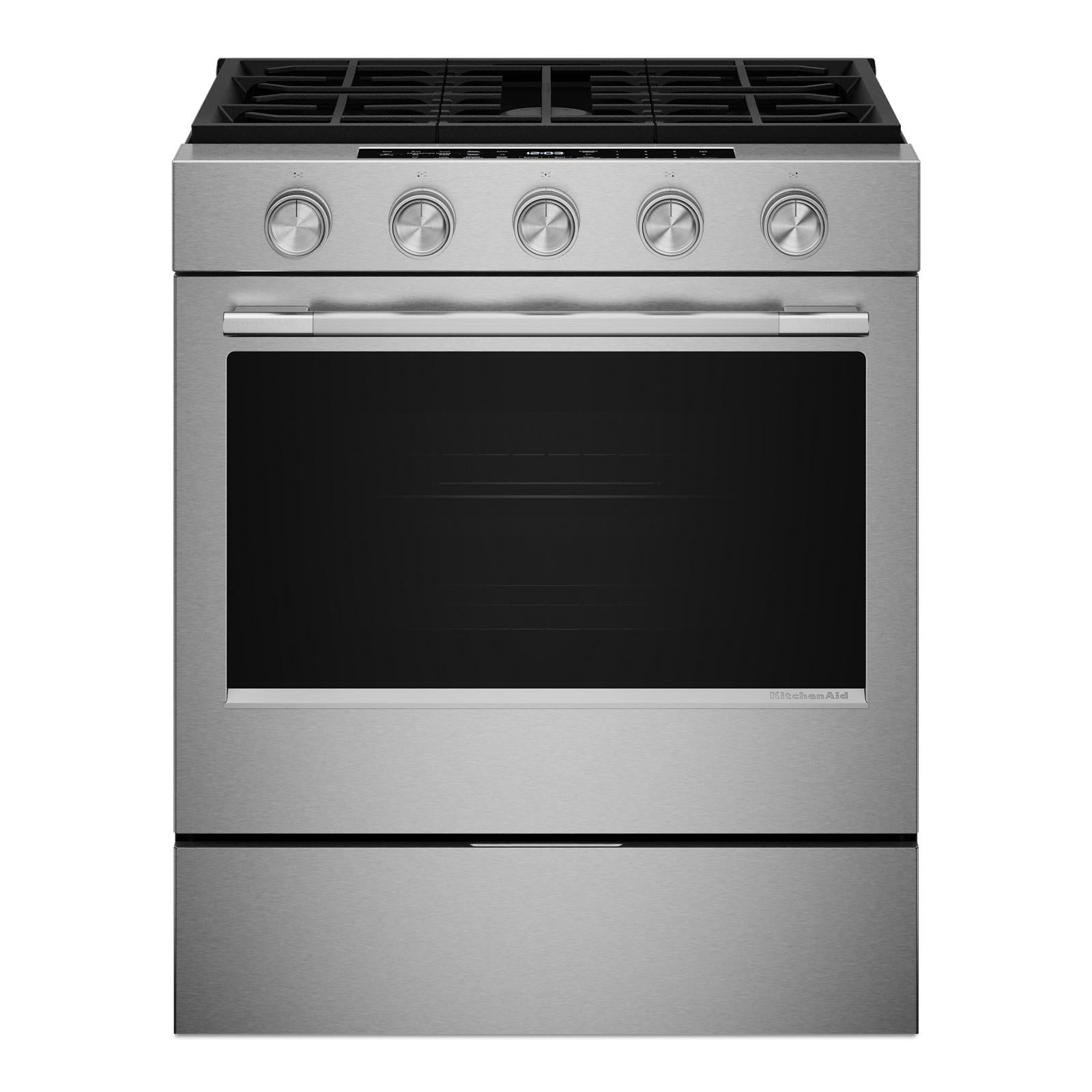 KitchenAid - 5 cu. ft Gas Range in Stainless - KSGS330SPS
