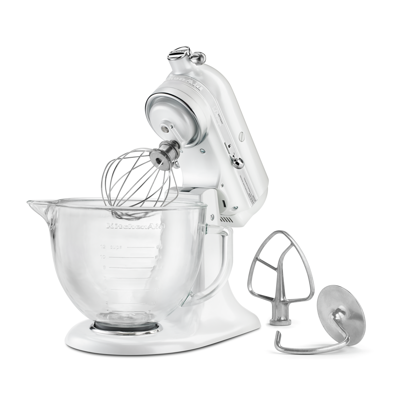 KitchenAid - 5 Quarts Tilt-Head Mixer in White - KSM155GBFP