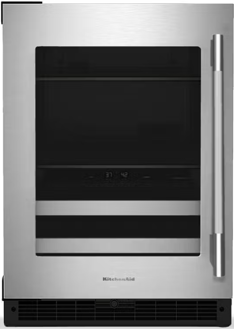 KitchenAid - 24 Inch 4.8 cu. ft Beverage Centre Refrigerator in Stainless - KUBL524SSB