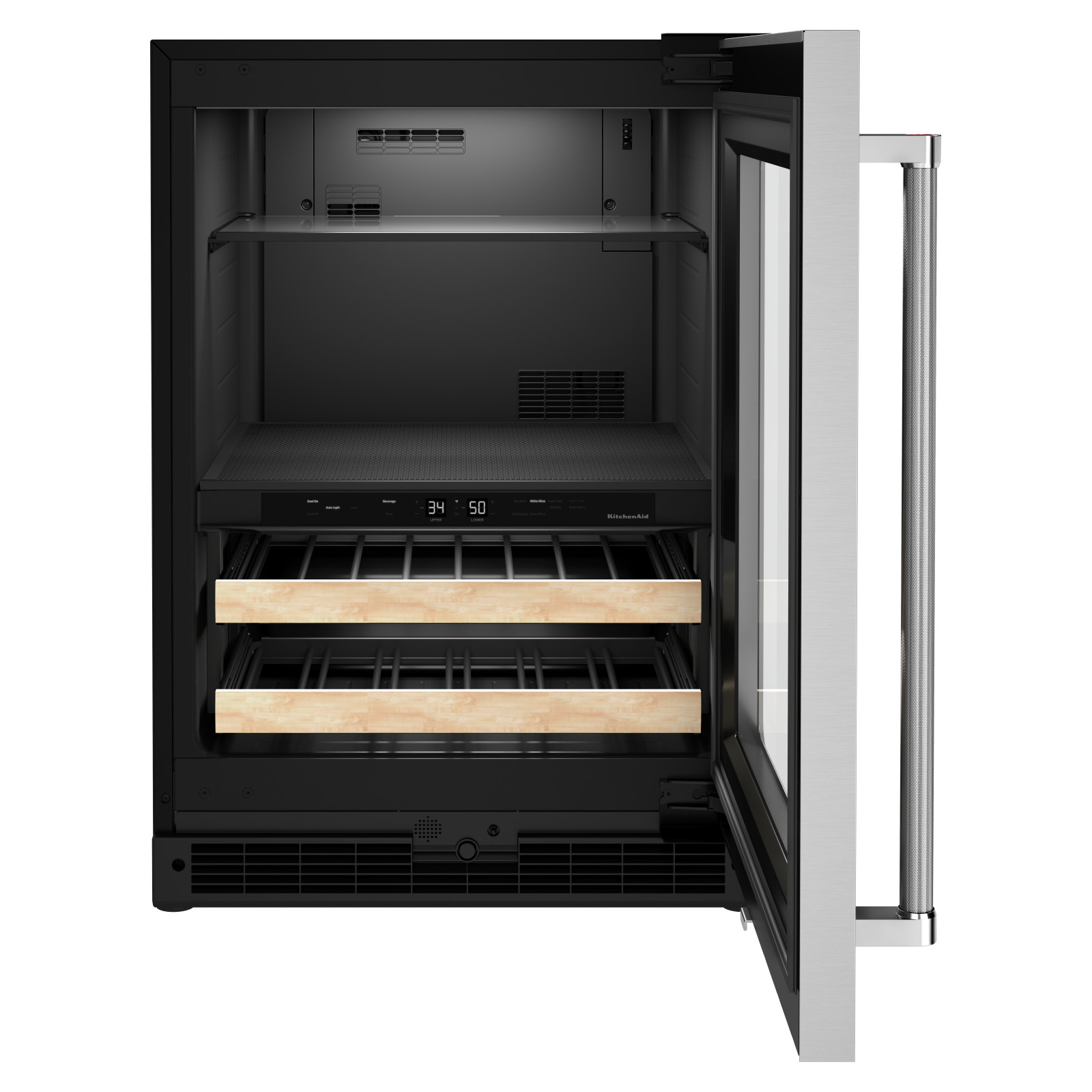 KitchenAid - 23.875 Inch 4.89 cu. ft Beverage Centre Refrigerator in Stainless Steel - KUBR214KSB