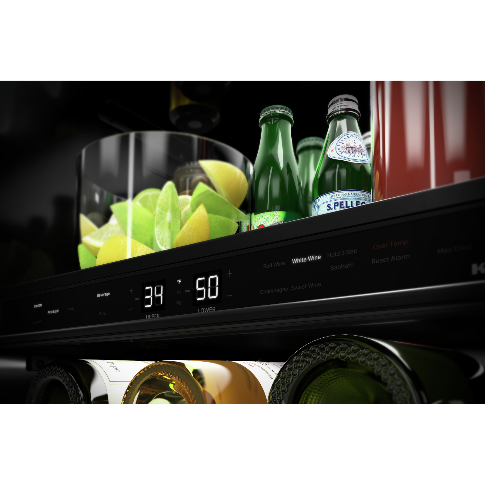 KitchenAid - 23.875 Inch 4.89 cu. ft Beverage Centre Refrigerator in Stainless Steel - KUBR214KSB