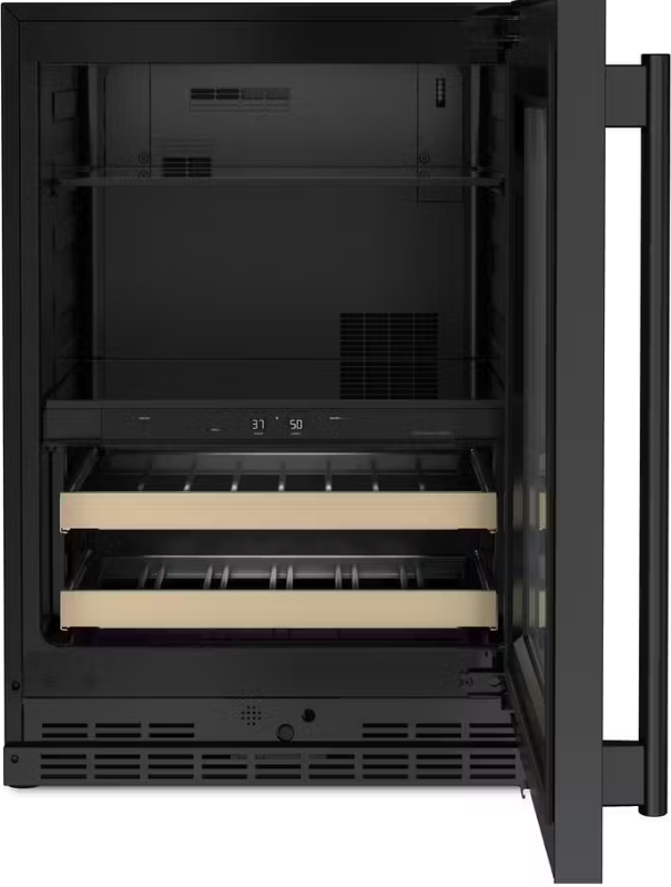 KitchenAid - 24 Inch 4.8 cu. ft Beverage Centre Refrigerator in Black - KUBR524SBE