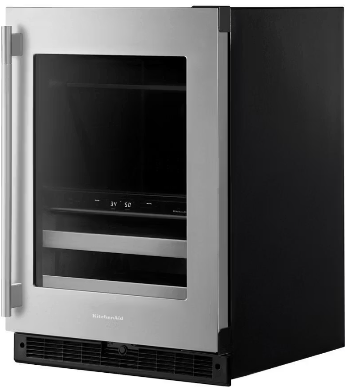 KitchenAid - 24 Inch 4.8 cu. ft Beverage Centre Refrigerator in Stainless - KUBR524SSB