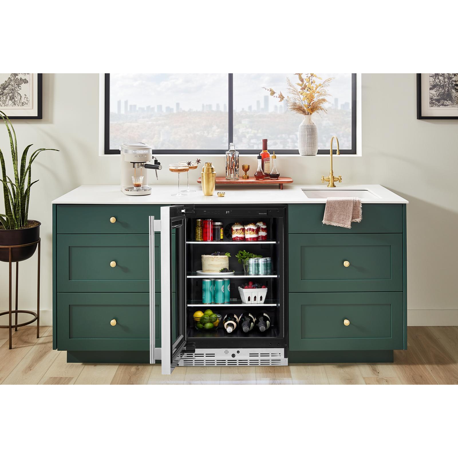 KitchenAid - 24 Inch Undercounter Mini Fridge in Stainless - KURL524SPS