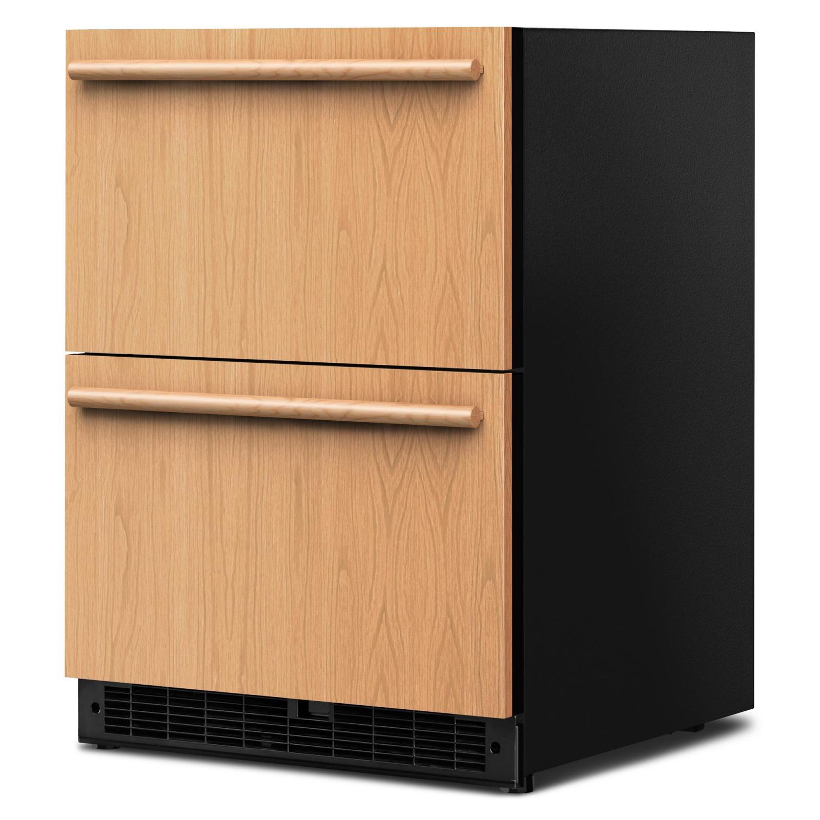KitchenAid - 24 Inch 4.4 cu. ft Undercounter Double-Drawer Refrigerator in Panel Ready - KURT524SPA