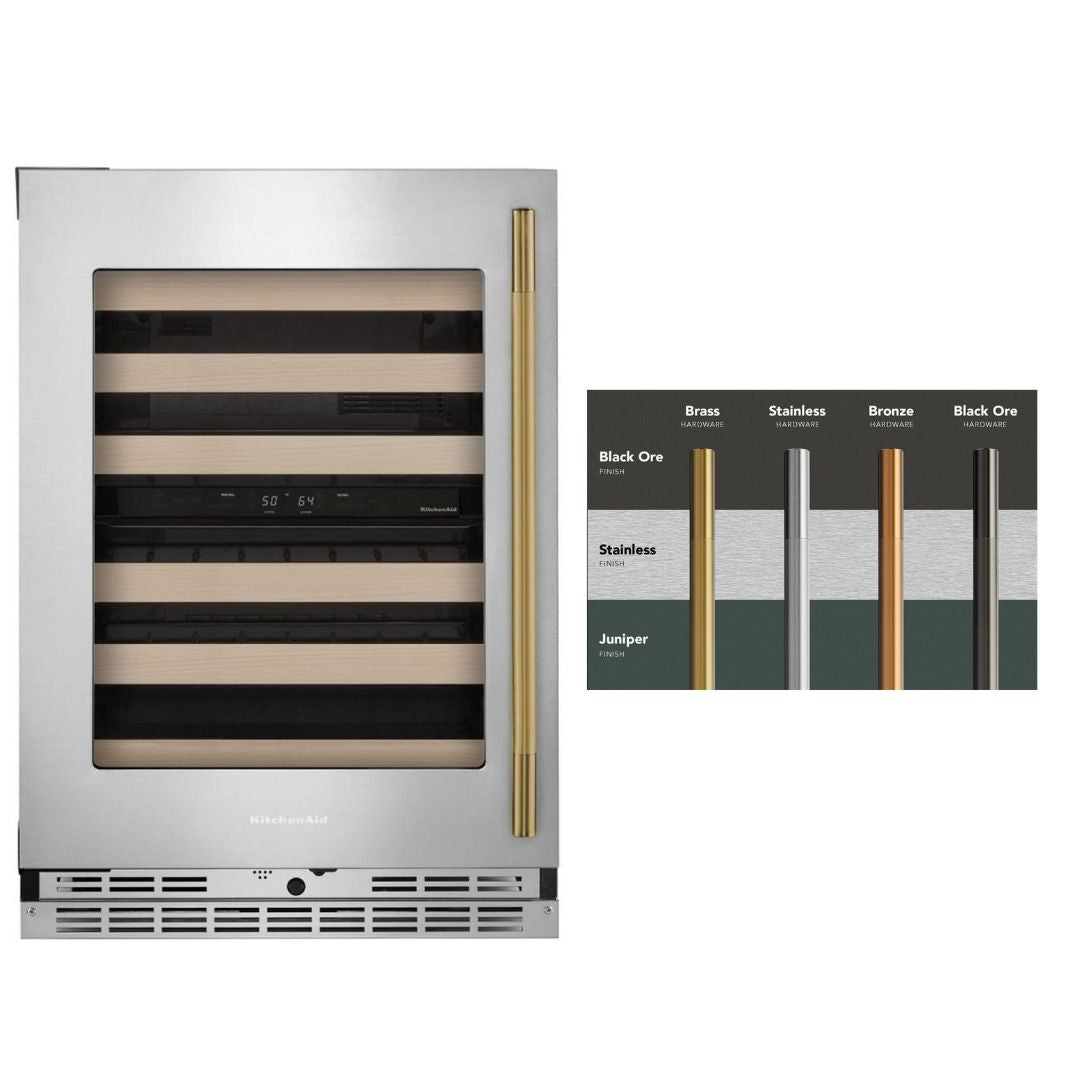 KitchenAid - 24 Inch Undercounter Wine Fridge in Stainless - KUWL524SPS