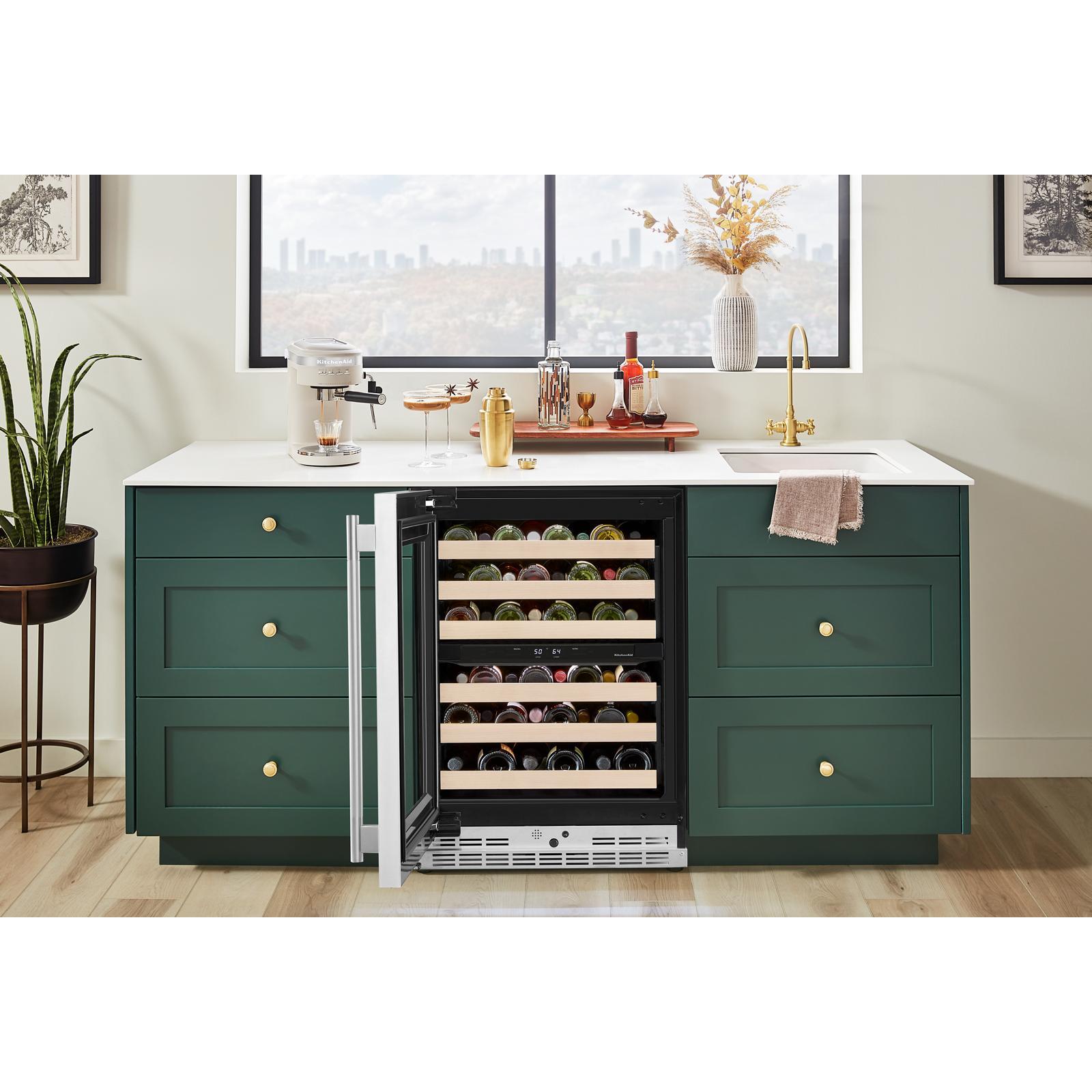 KitchenAid - 24 Inch Undercounter Wine Fridge in Stainless - KUWL524SPS