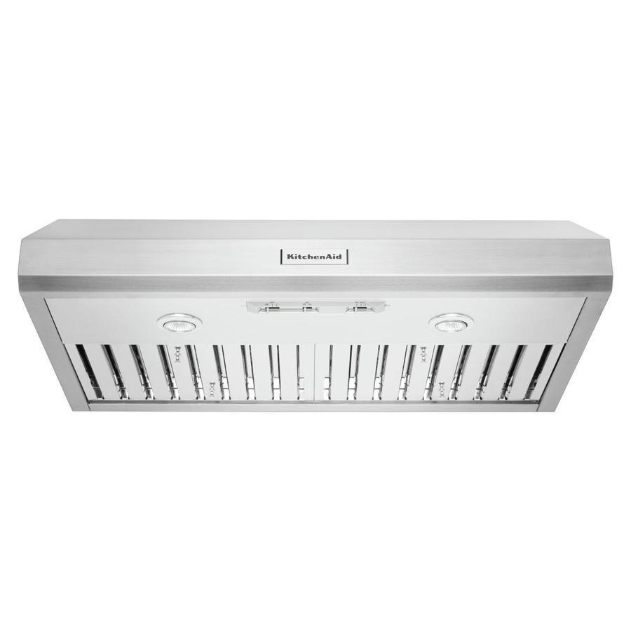 KitchenAid - 36 Inch 585 CFM Under Cabinet Range Vent in Stainless - KVUC606JSS