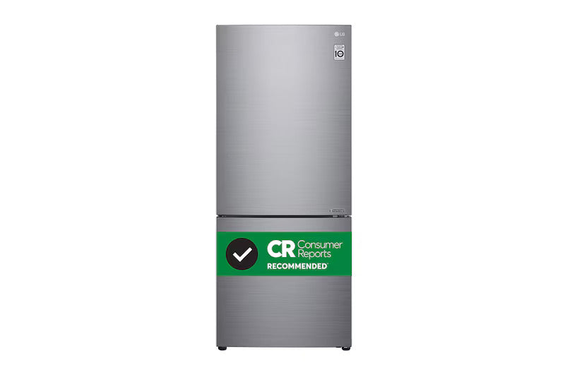 LG - 28 Inch 14.7 cu. ft Bottom Mount Refrigerator in Stainless - LBNC15251U