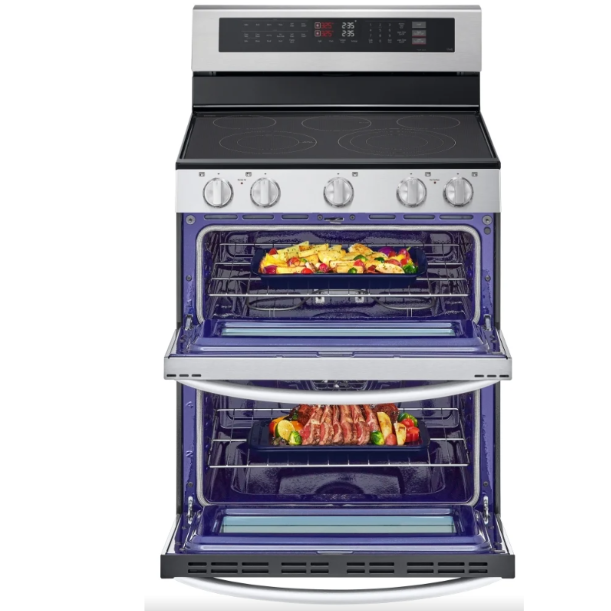 LG - 7.3 cu. ft Electric Double Oven Range in Stainless - LDEL7324SE