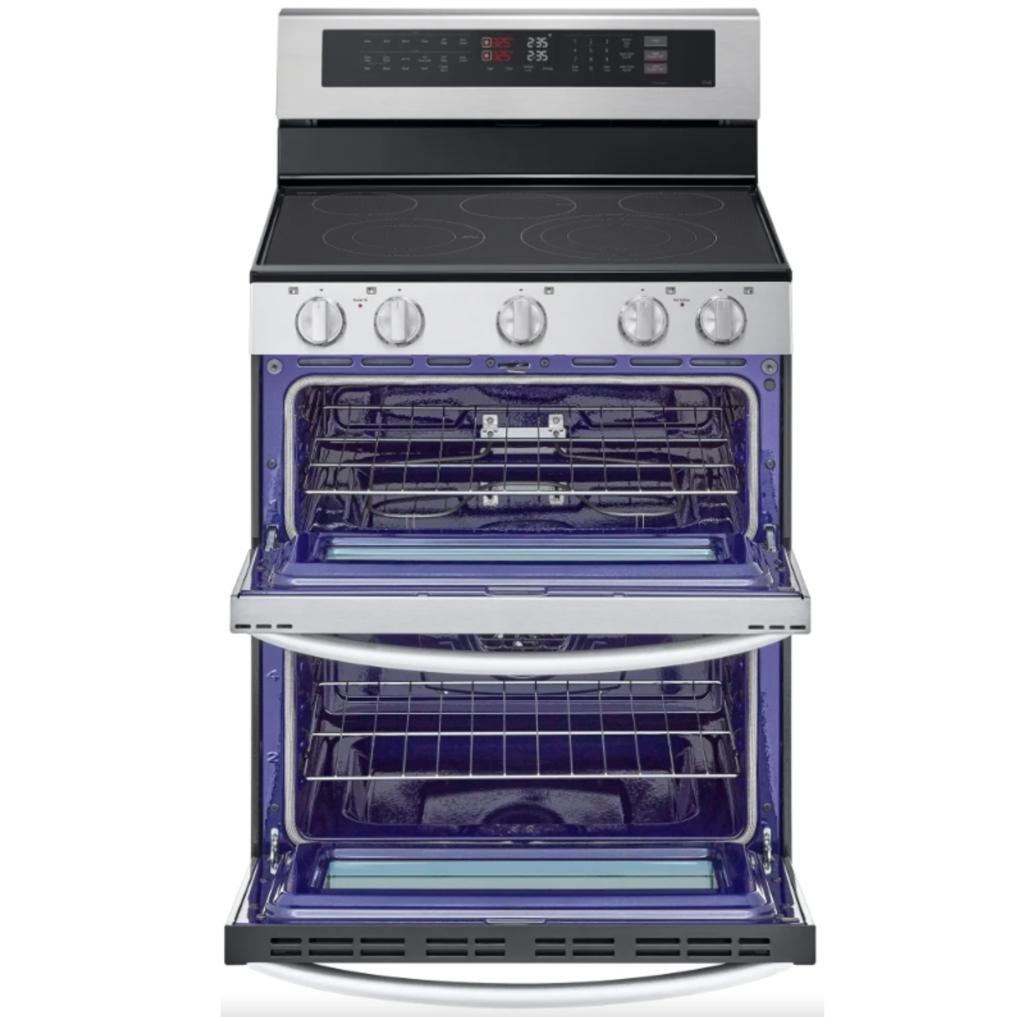 LG - 7.3 cu. ft Electric Double Oven Range in Stainless - LDEL7324SE