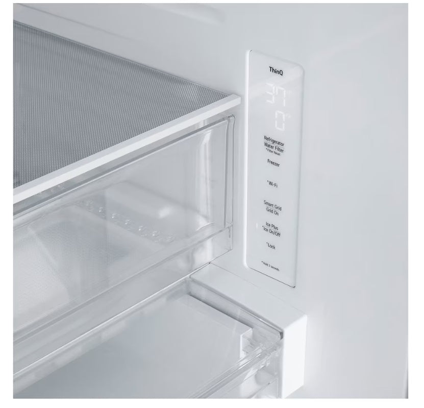 LG - 33 Inch 25.1 cu. ft French Door Refrigerator in Black Stainless - LF25S6200D