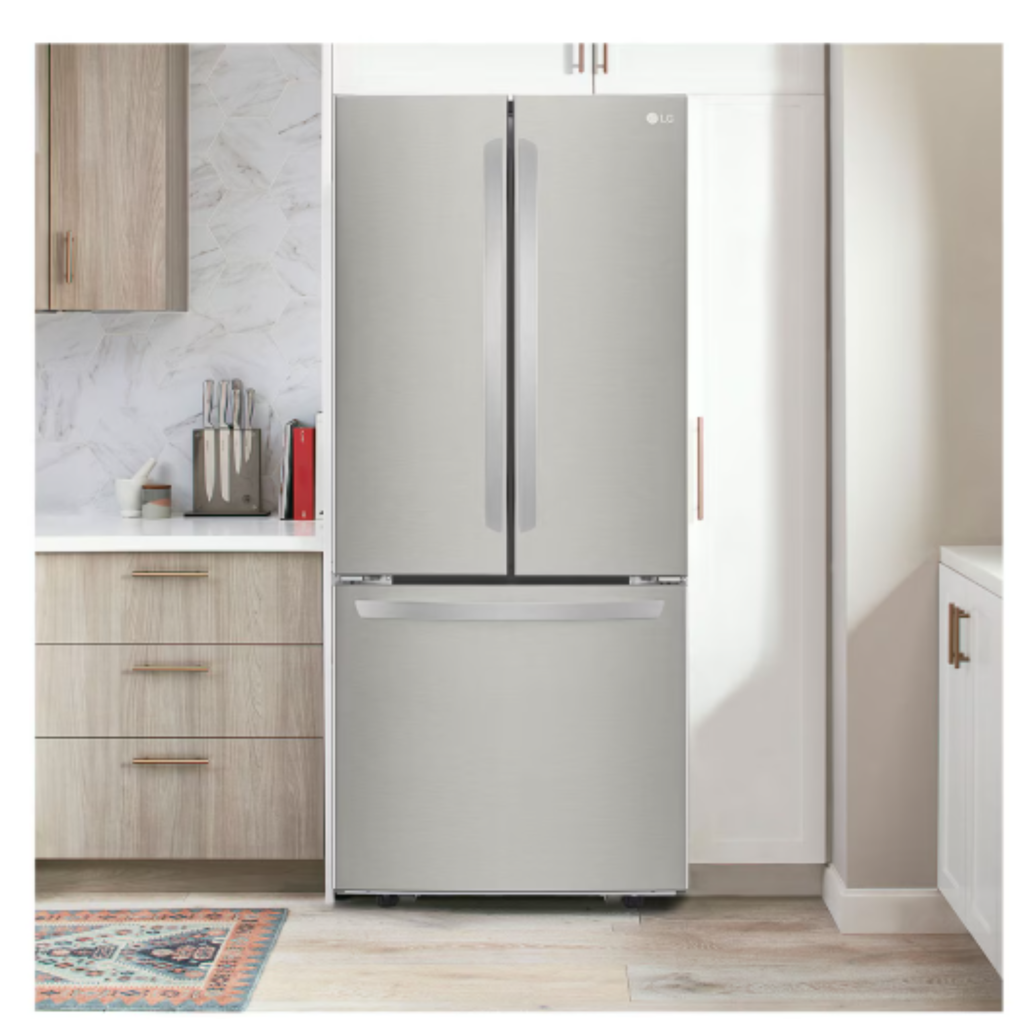 LG - 30 Inch 21.8 cu. ft French Door Refrigerator in Stainless - LFCS22520S