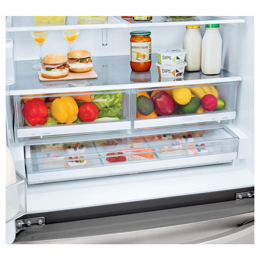 LG - 36 Inch 28.6 cu. ft French 4-Door Refrigerator in Stainless - LHFS28XBS
