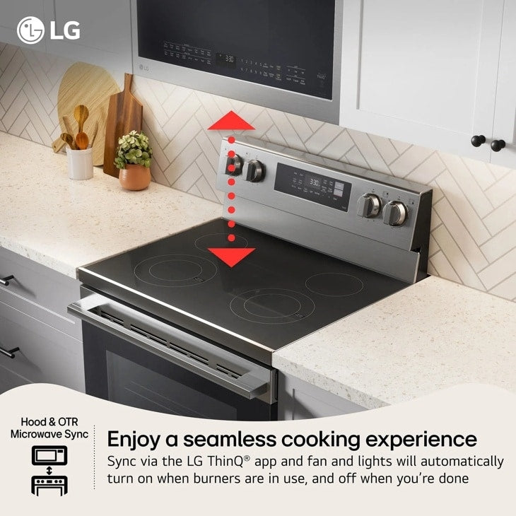 LG - 6.3 cu. ft Electric Range in Grey - LREN6321YE