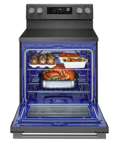 LG - 6.3 cu. ft Electric Range in Black Stainless - LREN6323ZE