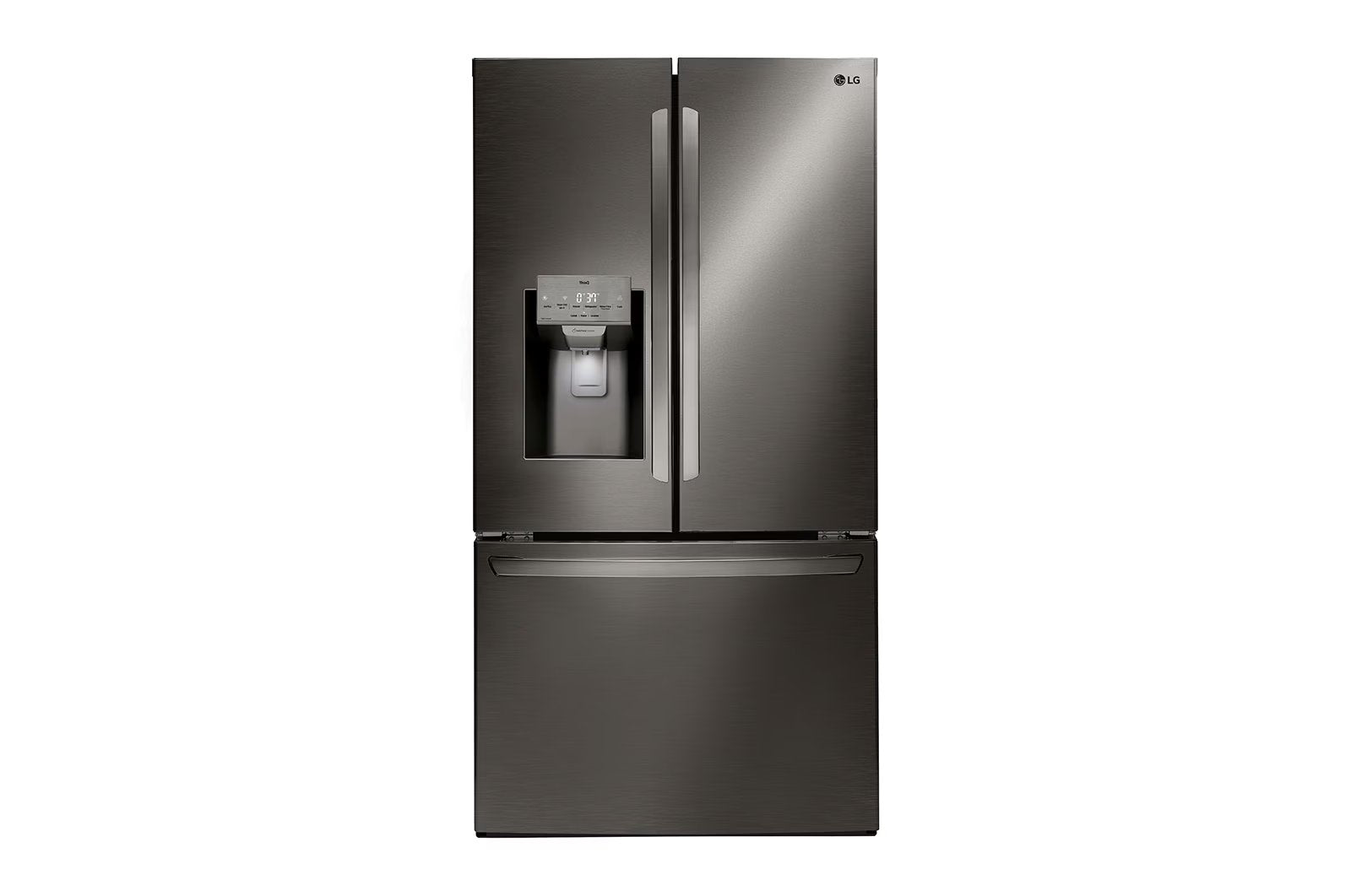 LG - 35.75 Inch 27.7 cu. ft French Door Refrigerator in Black Stainless - LRFS28XBD