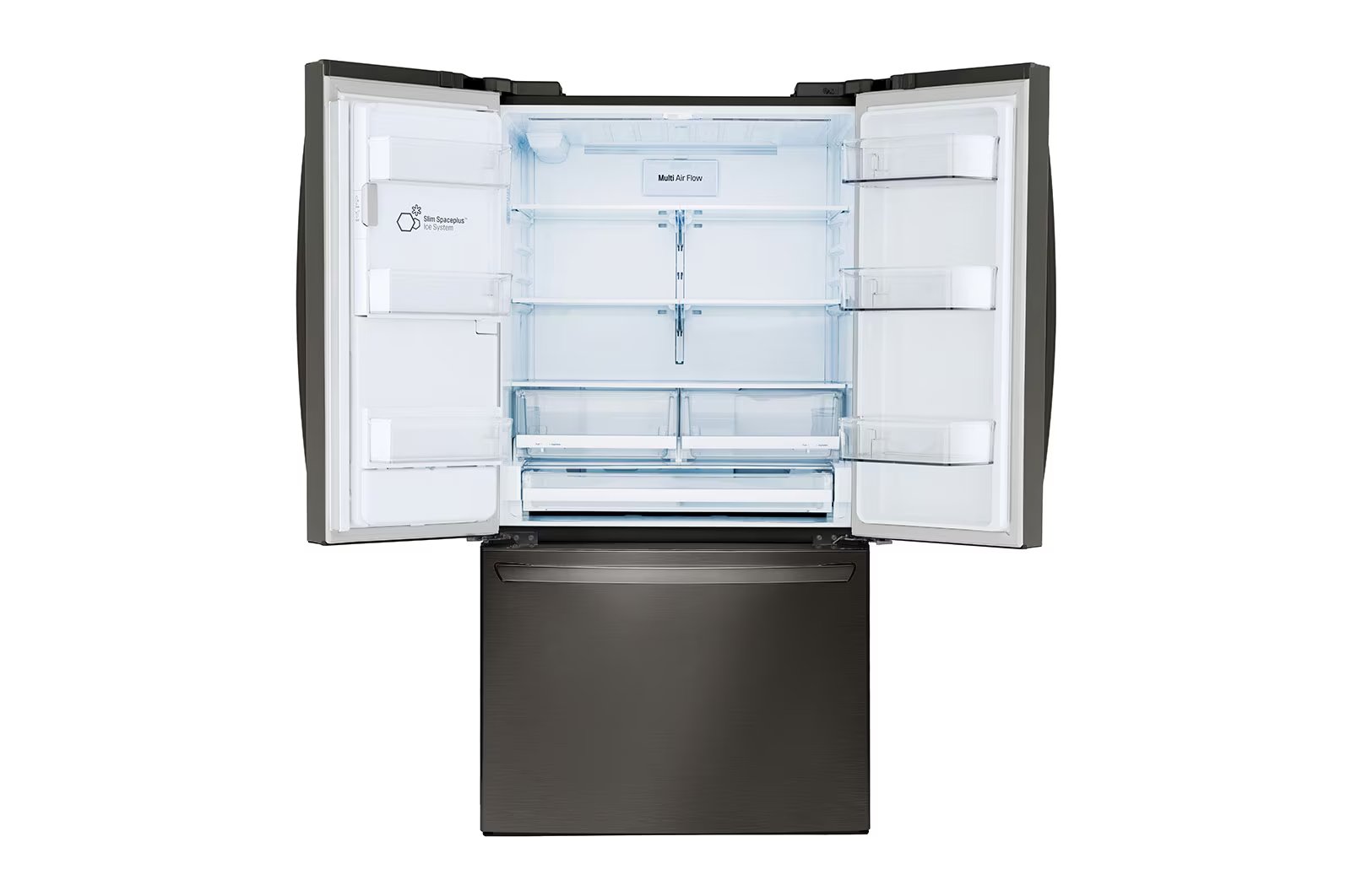 LG - 35.75 Inch 27.7 cu. ft French Door Refrigerator in Black Stainless - LRFS28XBD