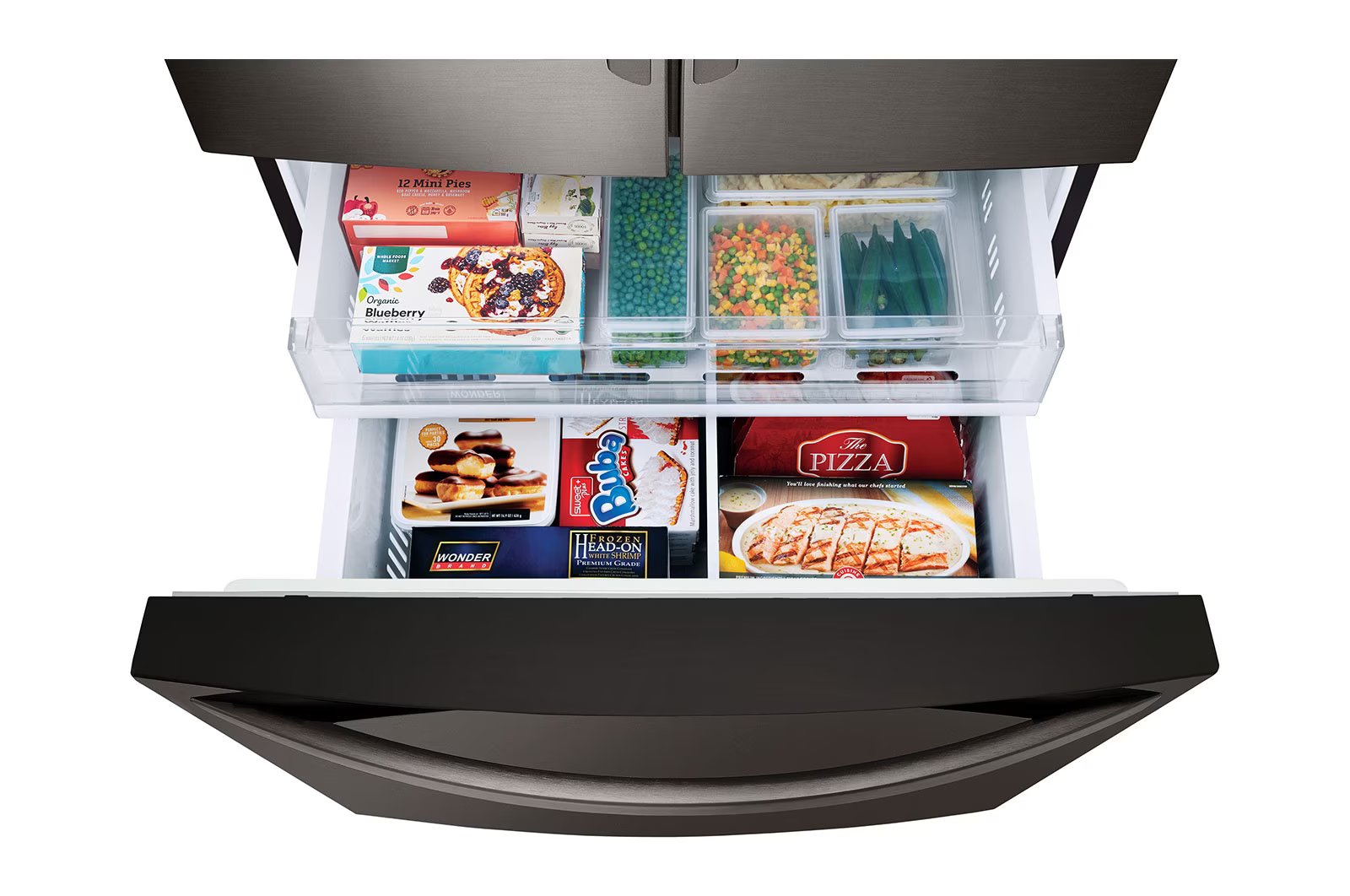 LG - 35.75 Inch 27.7 cu. ft French Door Refrigerator in Black Stainless - LRFS28XBD