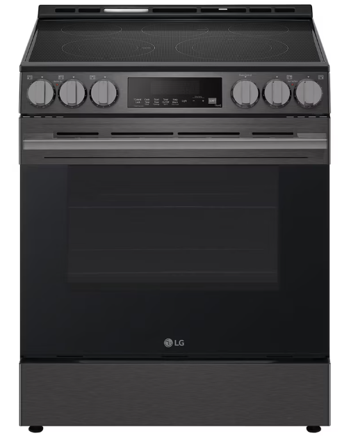 LG - 6.3 cu. ft Electric Range with Fan Convection in Black Stainless - LSEL6333ZE