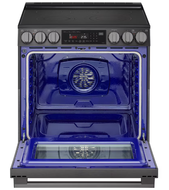 LG - 6.3 cu. ft Electric Range with ProBake Convection and InstaView in Black Stainless - LSEL6335ZE