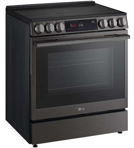 LG - 6.3 cu. ft Electric Range with ProBake Convection and InstaView in Black Stainless - LSEL6335ZE
