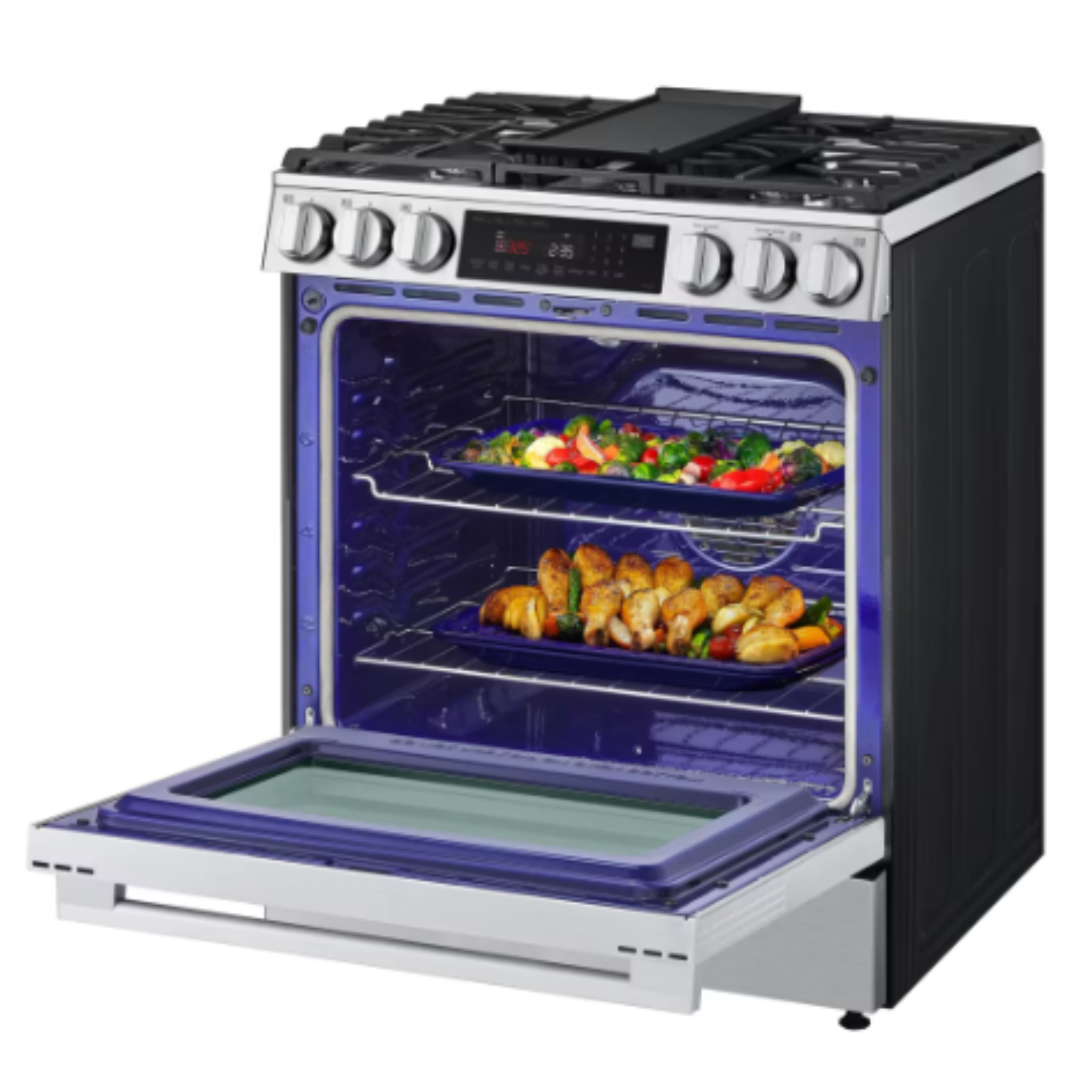 LG - 6.3 cu. ft Gas Range in Stainless - LSGL6335X