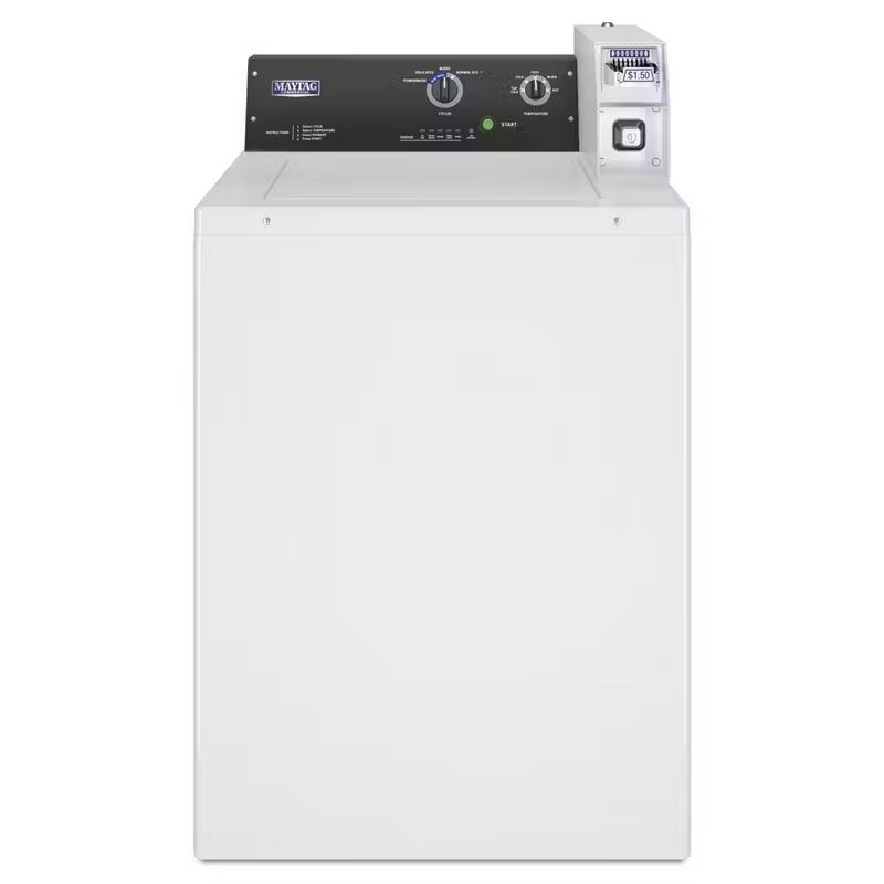 Maytag - 3.27 cu. Ft Commercial Top Load Washer With Coin Slide in White - MAT23CSAWW
