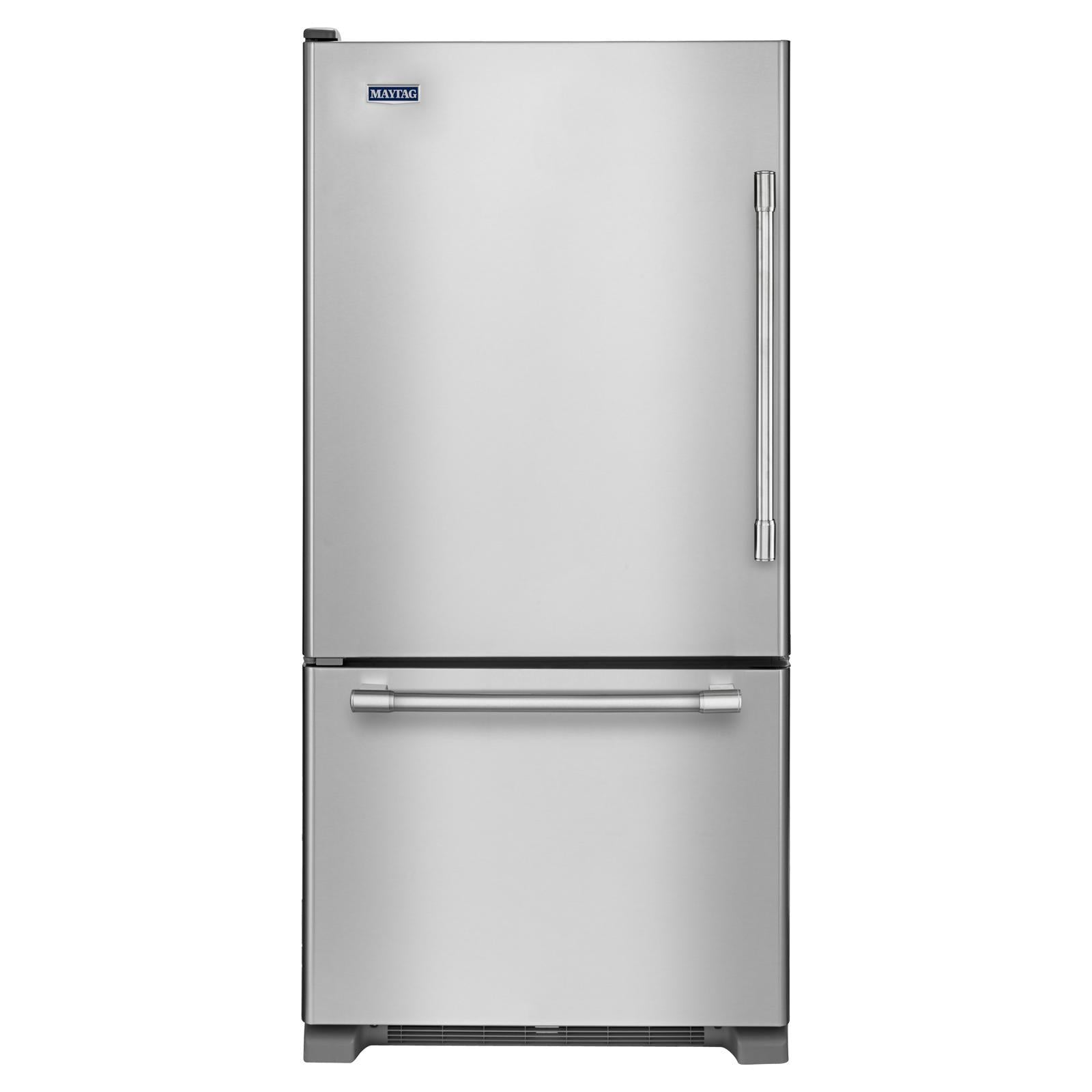 Maytag - 30 Inch 18.67 cu. ft Bottom Mount Refrigerator in Stainless - MBL1957FEZ