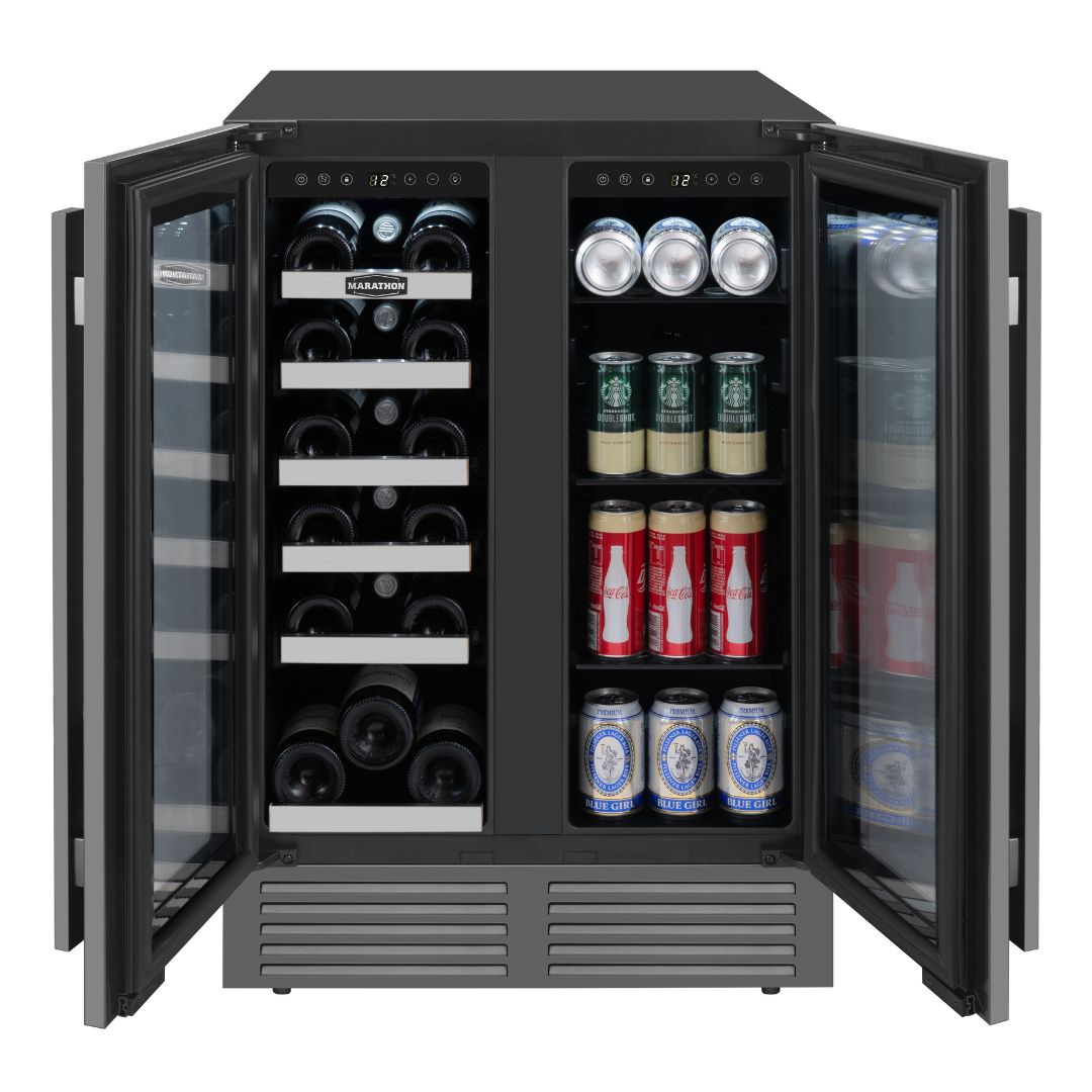 Marathon - 23.4 Inch 19 Bottles Beverage Centre Refrigerator in Black Stainless - MBWC56-FDBLS