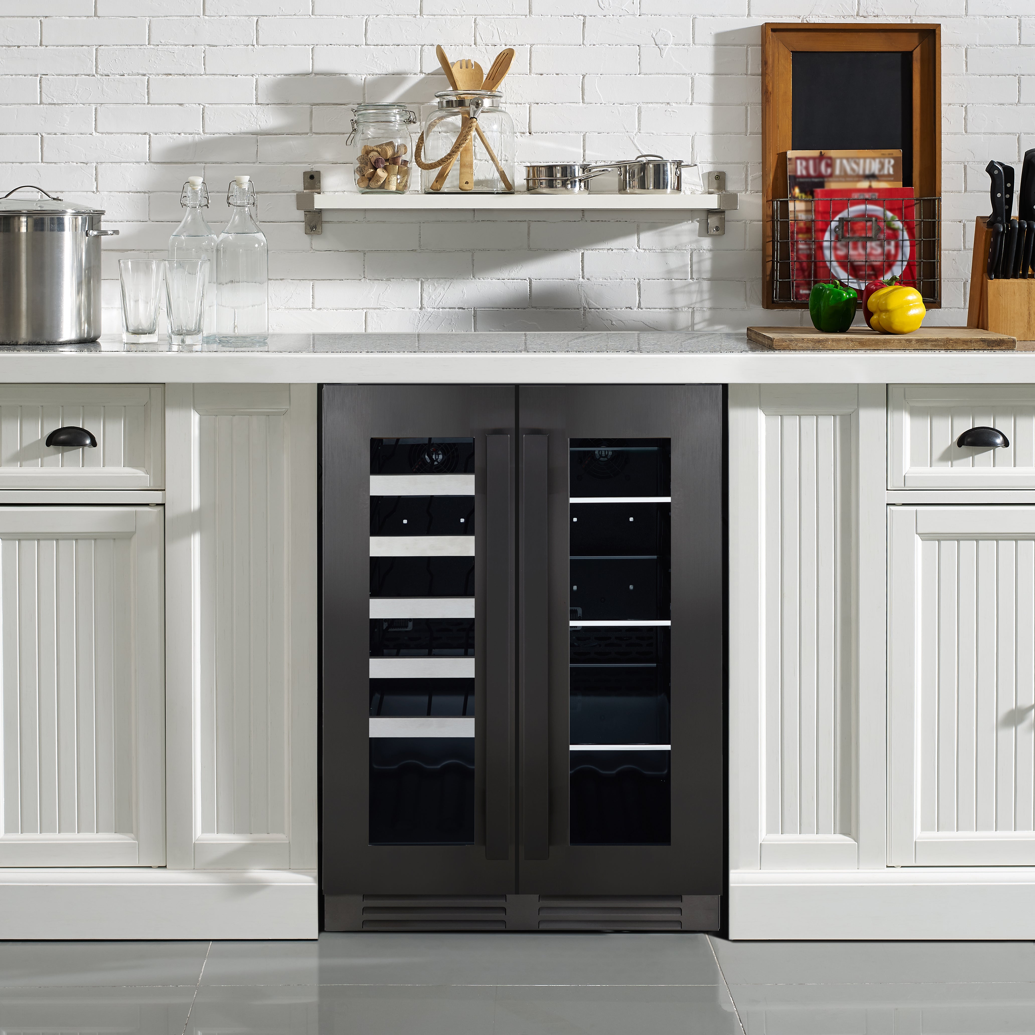 Marathon - 23.4 Inch 19 Bottles Beverage Centre Refrigerator in Black Stainless - MBWC56-FDBLS