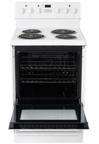 Marathon - 23.6 Inch 2.7 cu. ft Electric Coil Range With Clock in White - MER241W-2