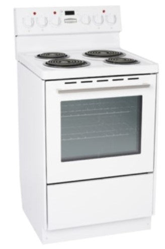 Marathon - 23.6 Inch 2.7 cu. ft Electric Coil Range With Clock in White - MER241W-2