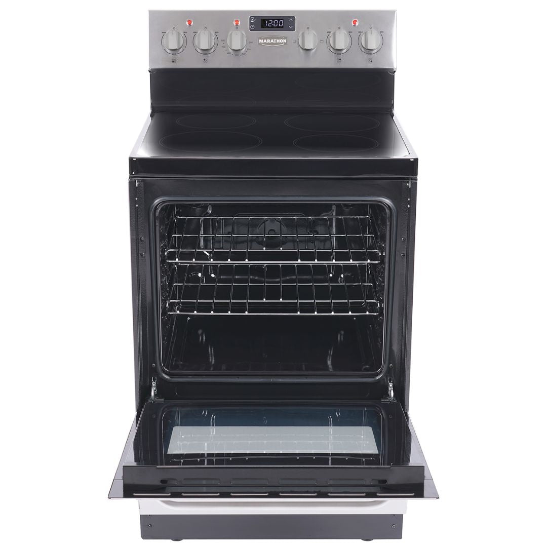 Marathon - 23.6 Inch 2.7 cu. ft Schott Ceran Smooth Top Electric Range in Stainless - MER245SS-2