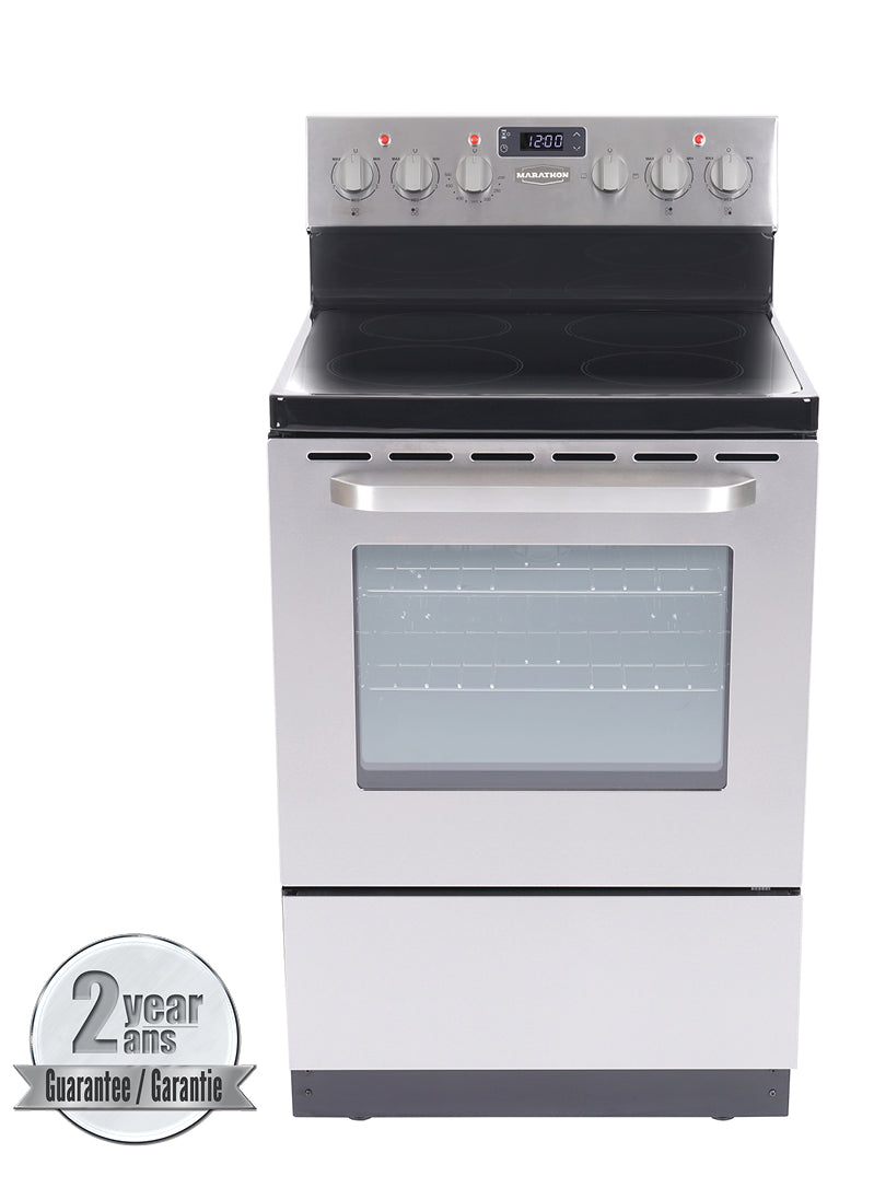 Marathon - 23.6 Inch 2.7 cu. ft Schott Ceran Smooth Top Electric Range in Stainless - MER245SS-2
