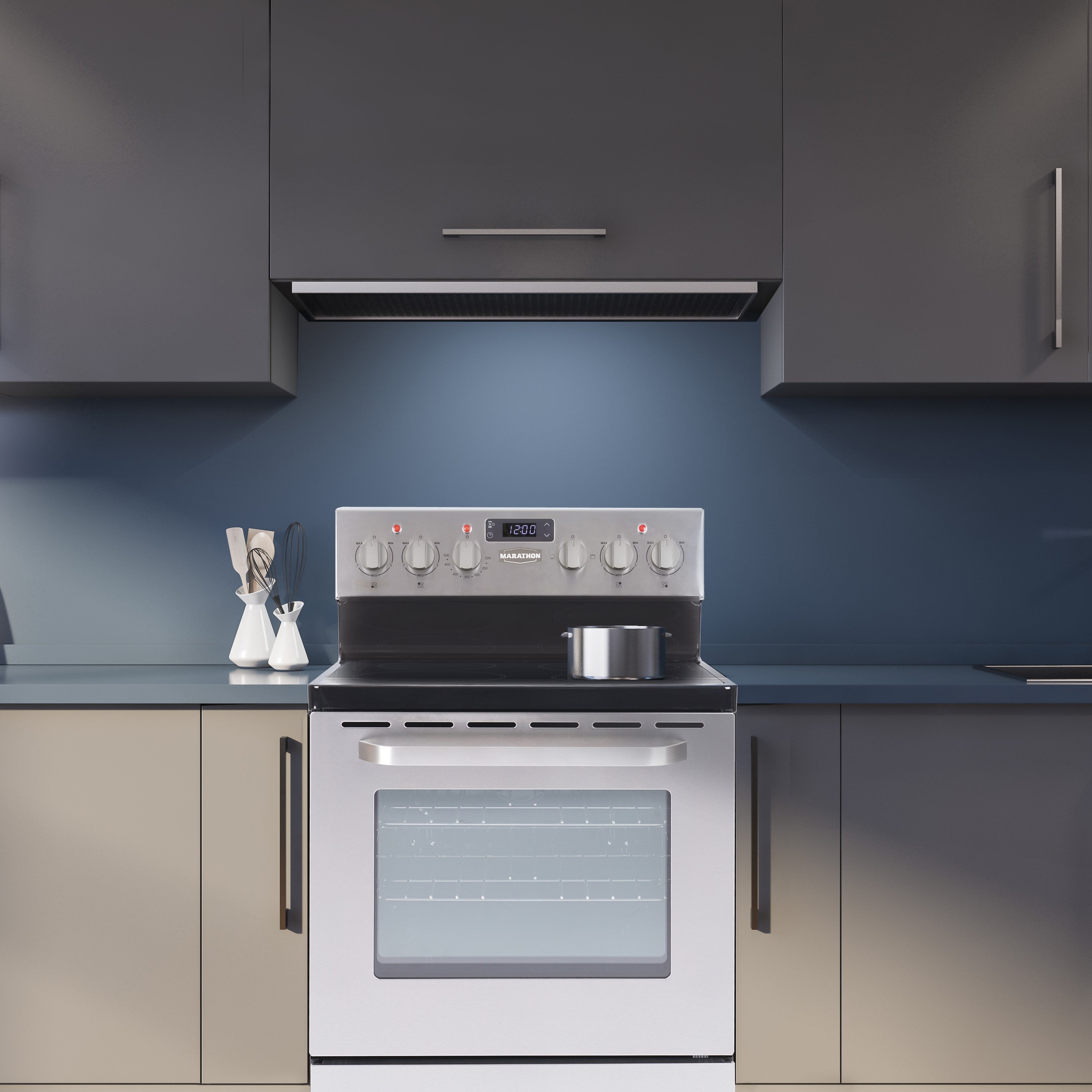 Marathon - 23.6 Inch 2.7 cu. ft Schott Ceran Smooth Top Electric Range in Stainless - MER245SS-2