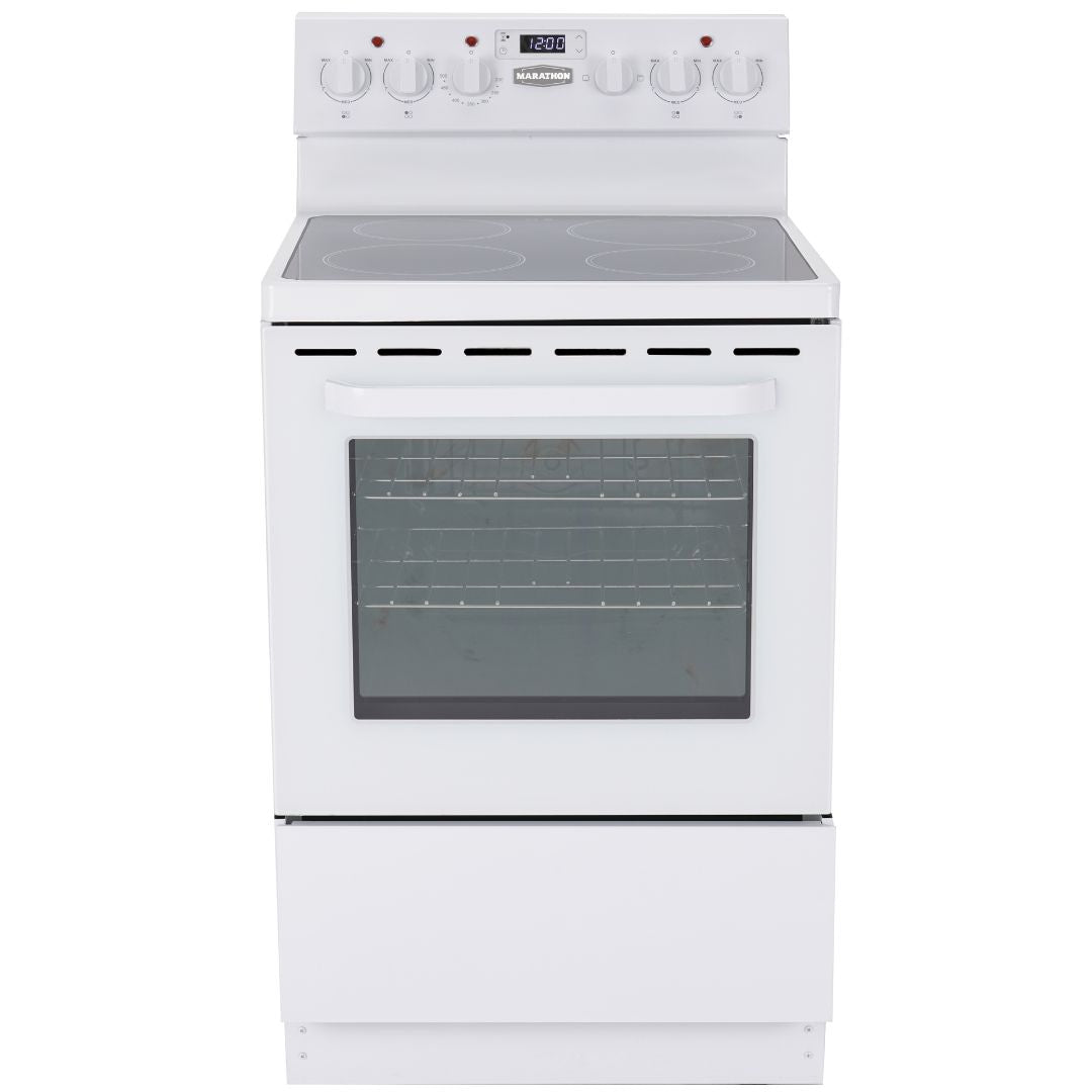 Marathon - 23.6 Inch 2.7 cu. ft Schott Ceran Smooth Top Electric Range in White - MER245W-2