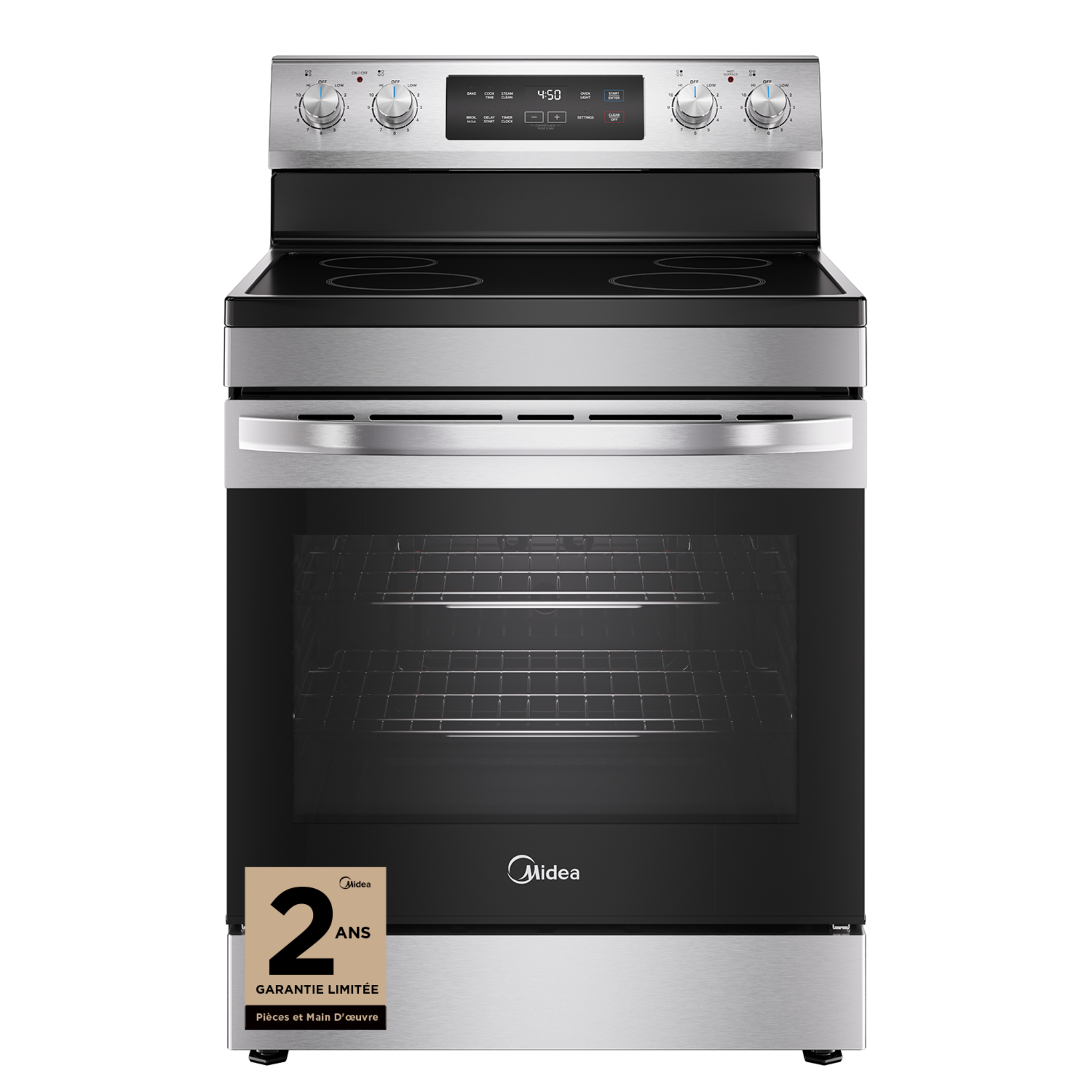 Midea - 6.3 cu. ft Electric Range in Stainless - MER30B14ASTC