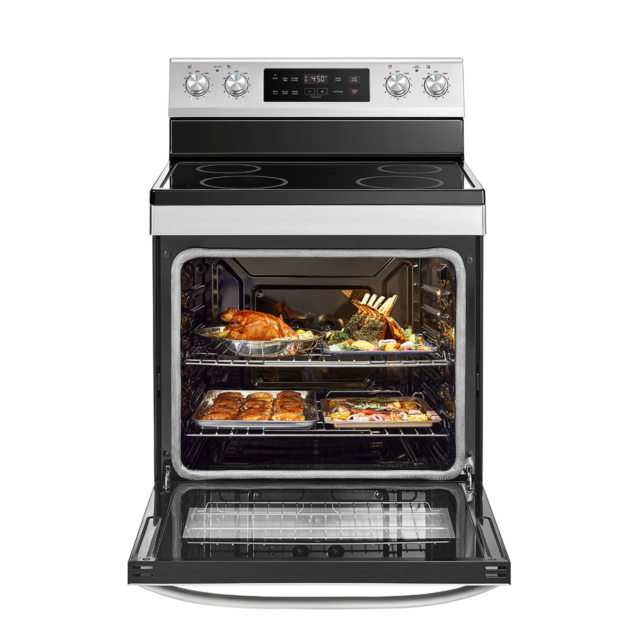Midea - 6.3 cu. ft Electric Range in Stainless - MER30B14ASTC