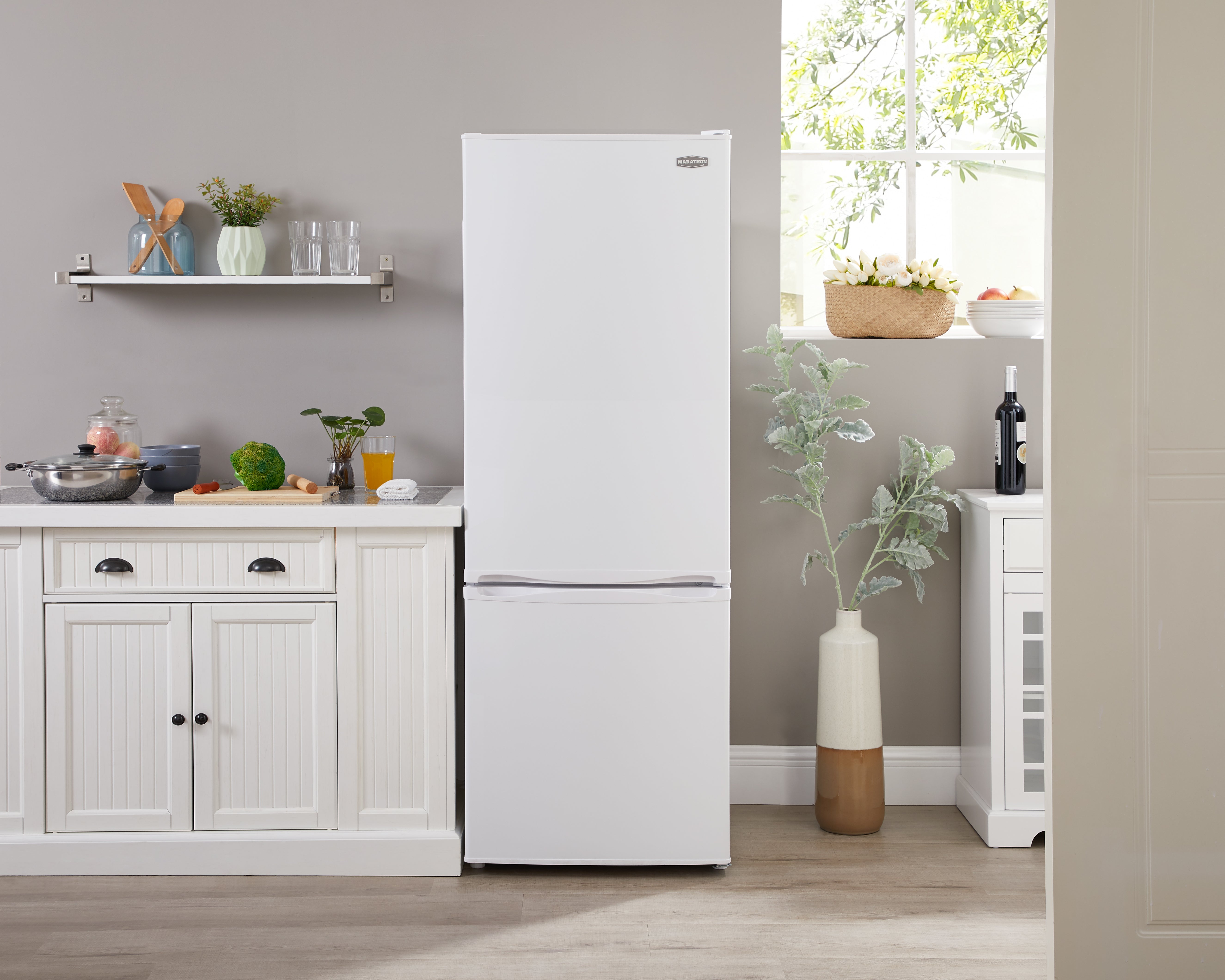 Marathon - 23.62 Inch 11.5 cu. ft Bottom Mount Refrigerator in White - MFF115WBM