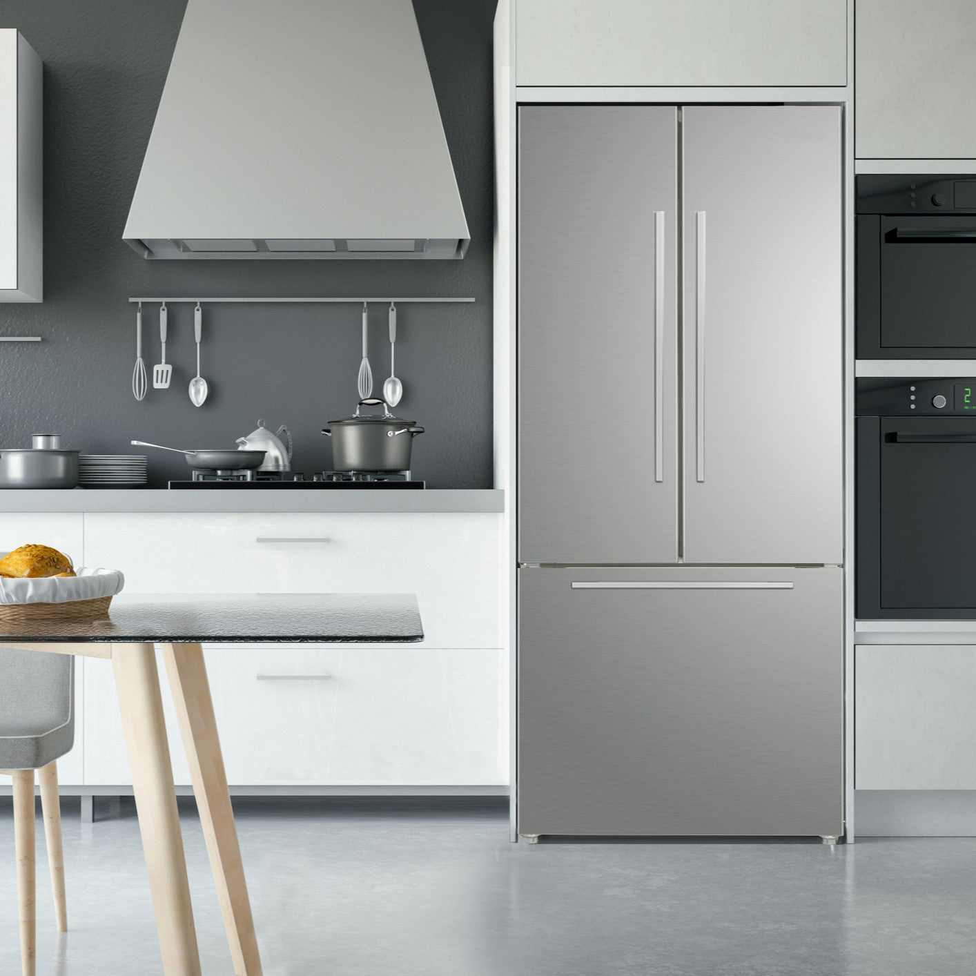 Marathon - 29.88 Inch 18 cu. ft French Door Refrigerator in Stainless - MFF180SSFD-1