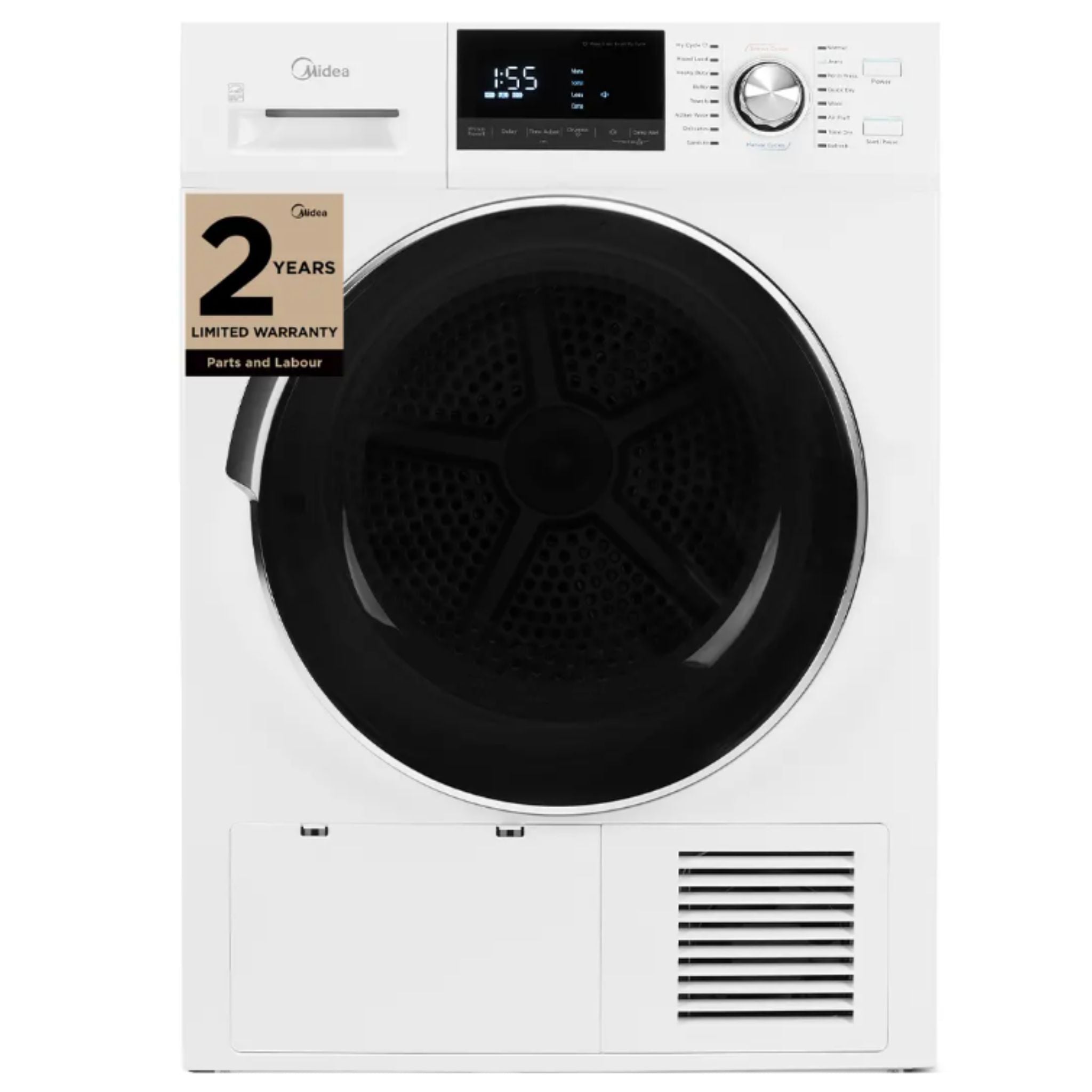 MIDEA - 4.4 cu. Ft Heat Pump Dryer in White - MLE27N5AWWC