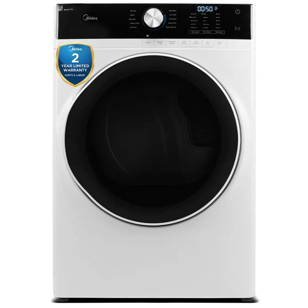 Midea - 8 cu. Ft Electric Dryer in White - MLE52N4AWW