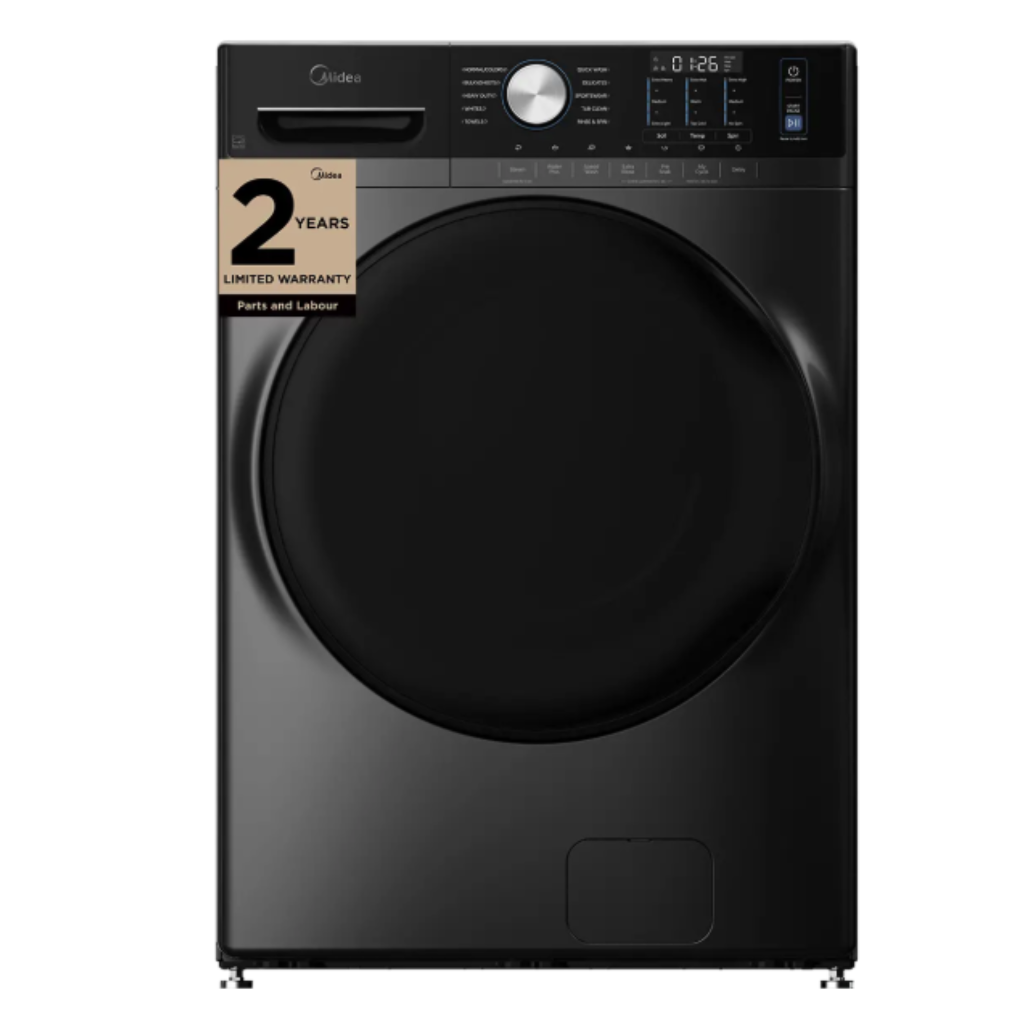 Midea - 5.2 cu. Ft Front Load with Steam Washer in Grey - MLHW52S7AGG