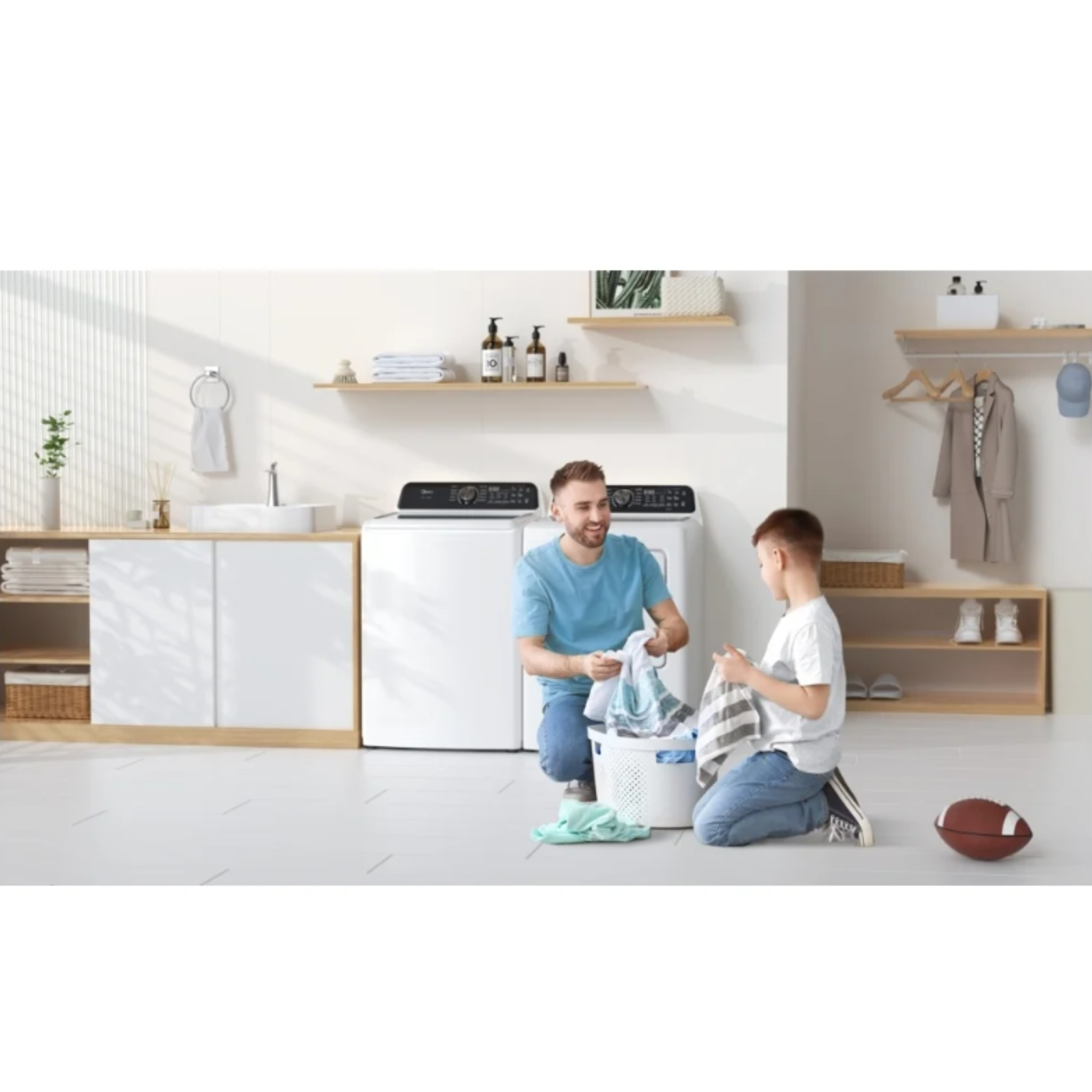 Midea - 5.1 cu. Ft Top Load Washer in White - MLTW51A2BWW