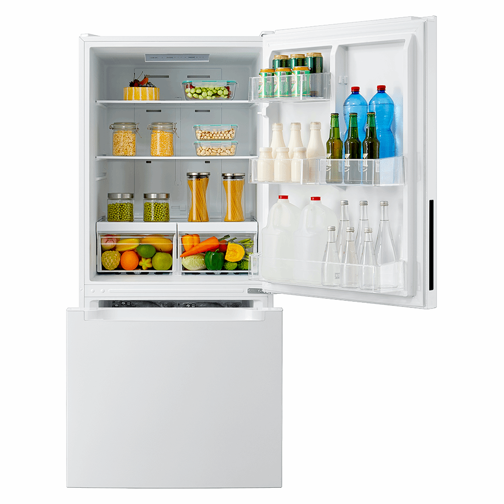 Midea - 29.5 Inch 18.7 cu. ft Bottom Mount Refrigerator in White - MRB19B7AWW