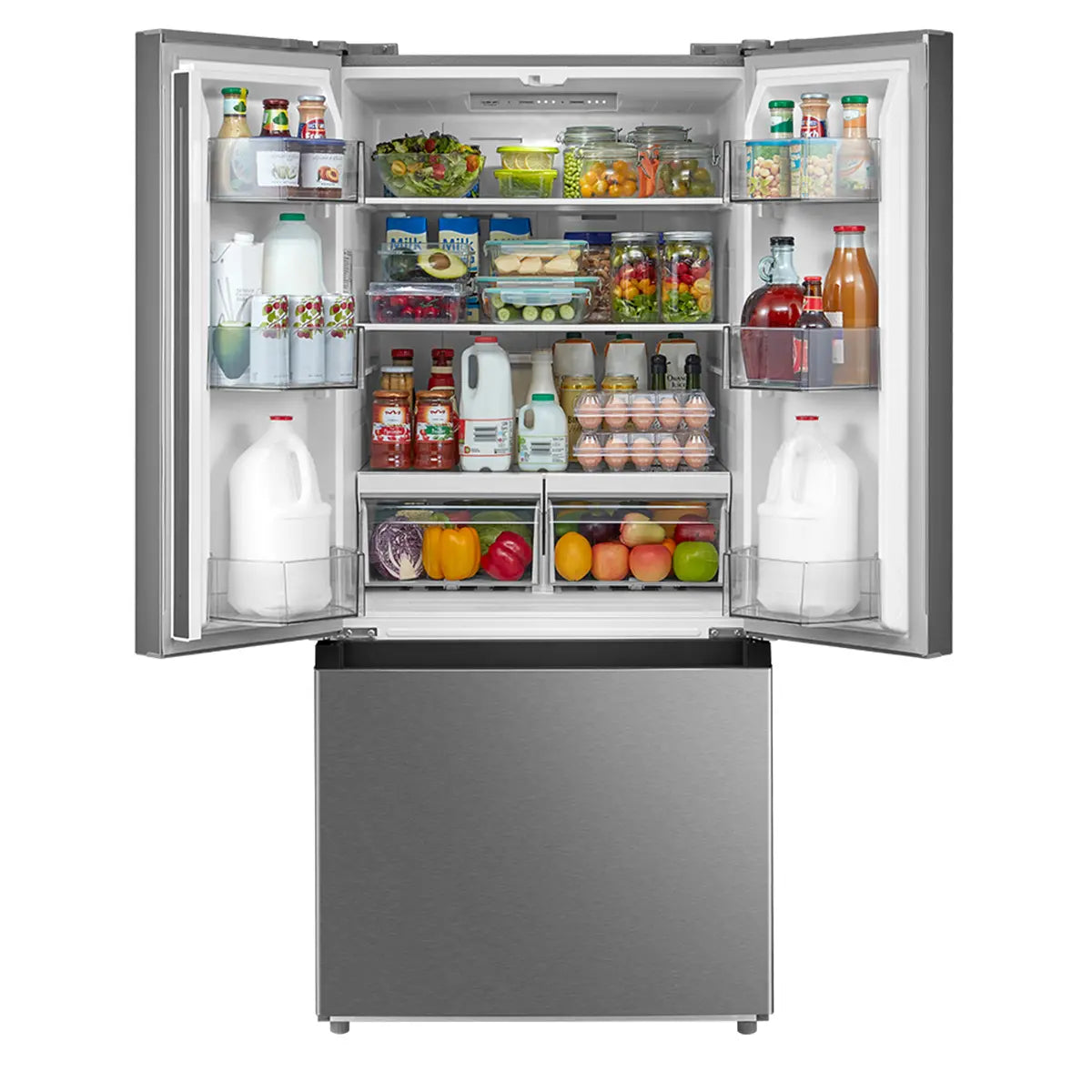 Midea - 29.5 Inch 18.4 cu. ft French Door Refrigerator in Stainless - MRF18B4AST