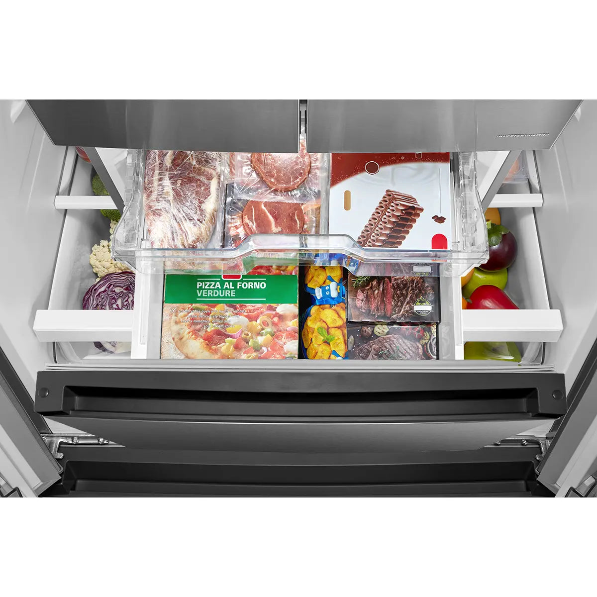 Midea - 29.5 Inch 18.4 cu. ft French Door Refrigerator in Stainless - MRF18B4AST